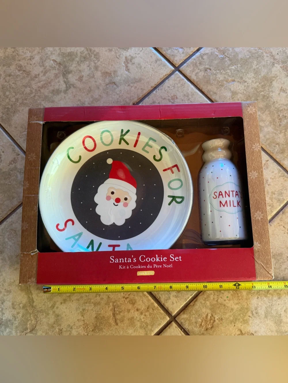 Kate and Milo - Cookies and Milk for Santa - Dining Set - NEW IN BOX